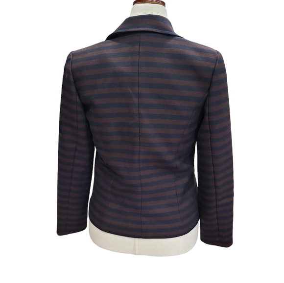 NWOT new Isaac Mizrahi Live women's stripped heavy thick material blazer jacket - Picture 2 of 10